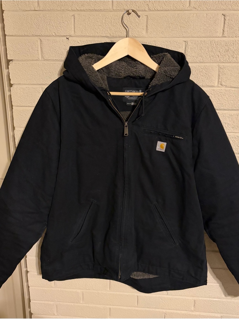 Carhartt Men’s XL Black Insulated Hooded Work Jacket